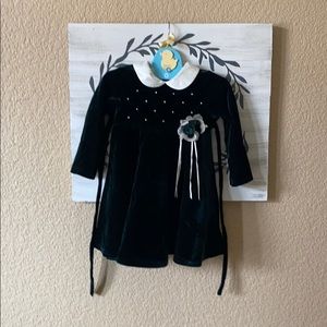 Dark green velvet dress